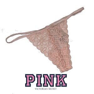 PINK Victoria's Secret Lace Thong - Lt. Pink P053 - Med